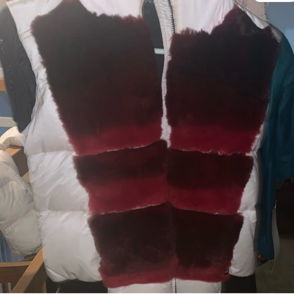 Fendi White and Red Puffer Jacket/Vest detachable sleeves size 40 - Picture 9 of 13